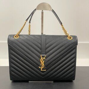 Saint Laurent Large Monogram Matelasse Envelope Shoulder Bag (JB1055)